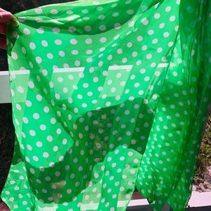 Green Polka Dotted Scarf